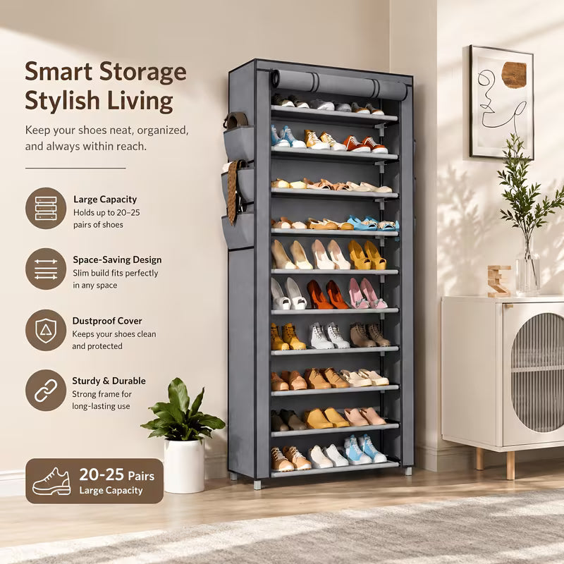 UDEAR 9-Tier Dustproof Shoe Storage Rack