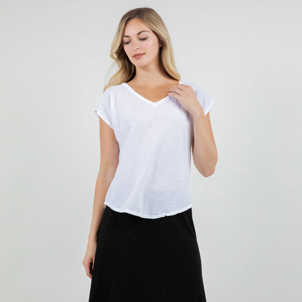 Meagan Short Sleeve Cotton Gauze Top