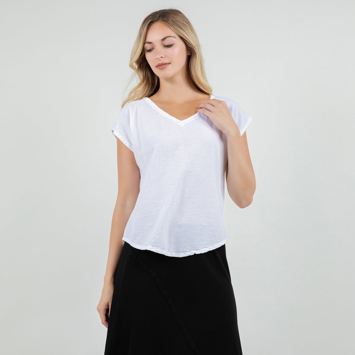 Meagan Short Sleeve Cotton Gauze Top