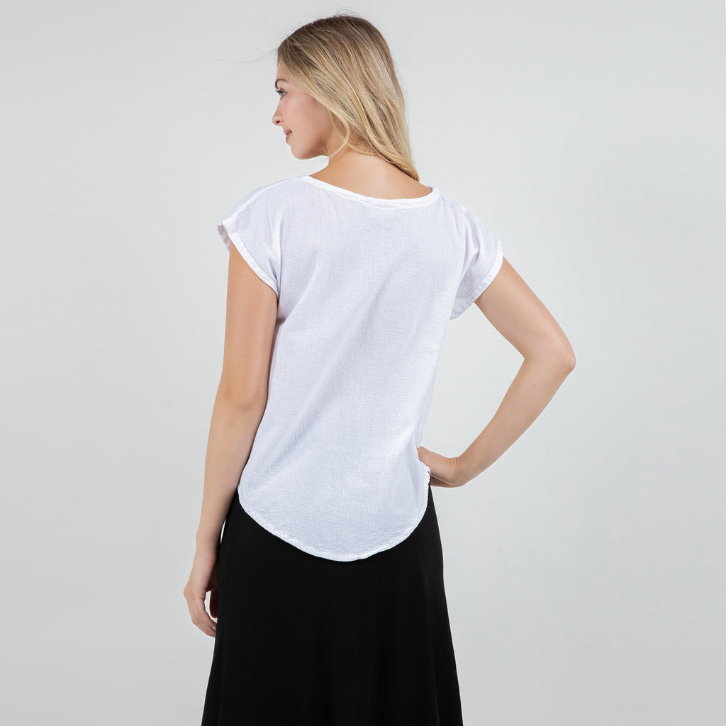 Meagan Short Sleeve Cotton Gauze Top