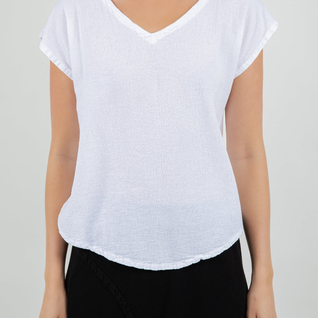 Meagan Short Sleeve Cotton Gauze Top