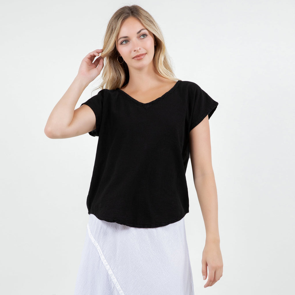 Meagan Short Sleeve Cotton Gauze Top