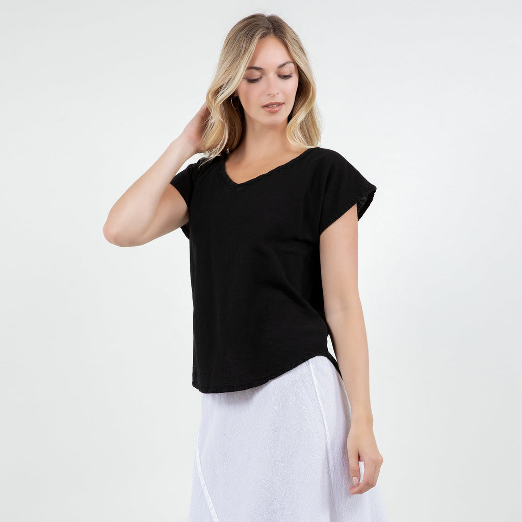 Meagan Short Sleeve Cotton Gauze Top