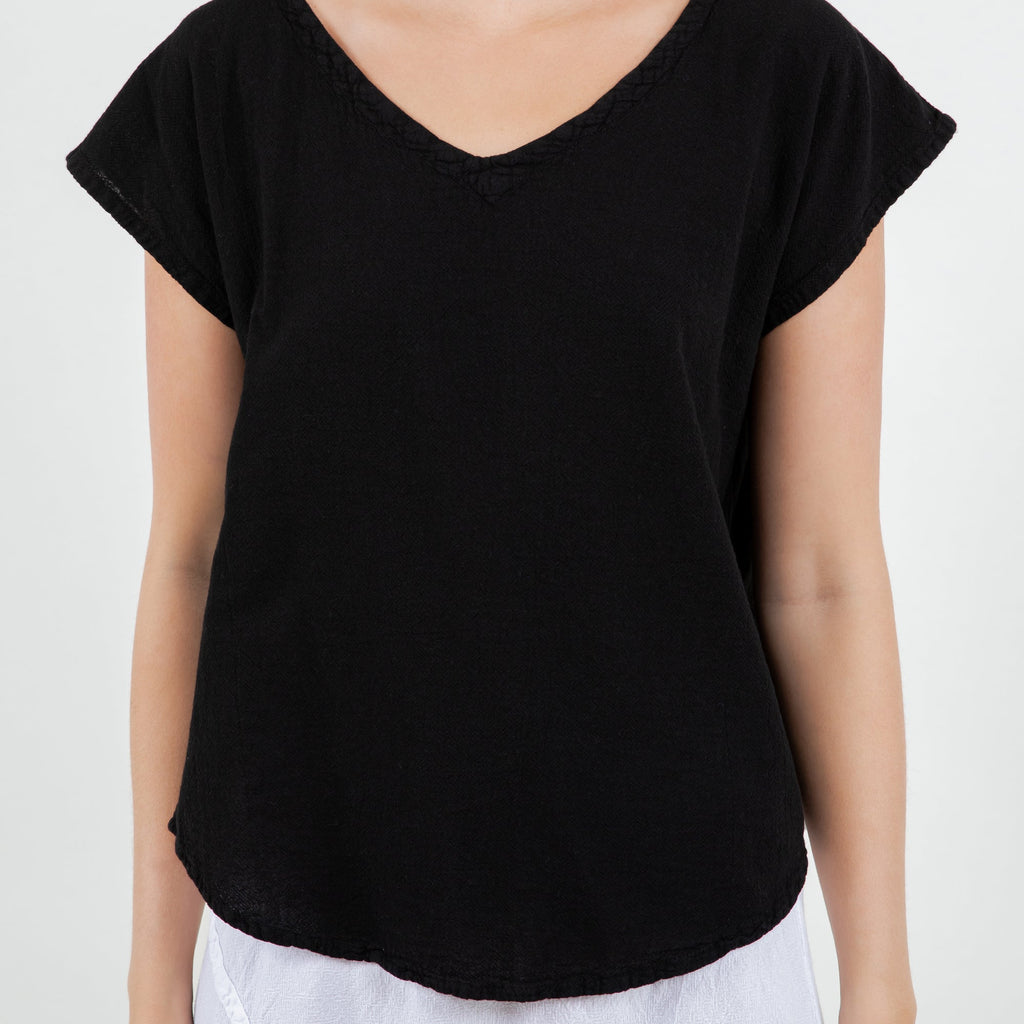 Meagan Short Sleeve Cotton Gauze Top