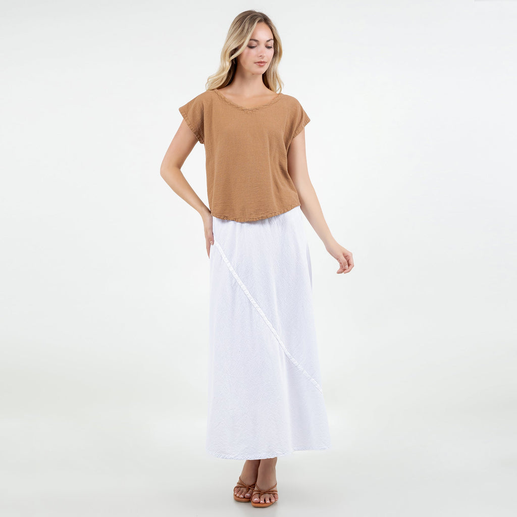 Meagan Short Sleeve Cotton Gauze Top