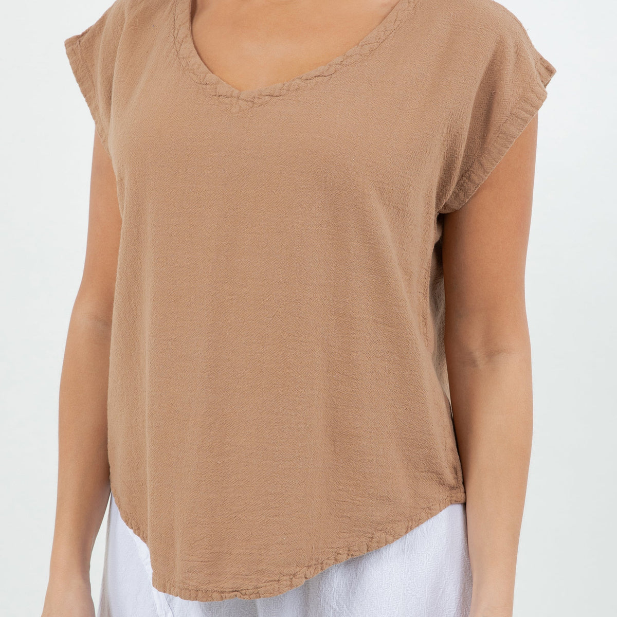 Meagan Short Sleeve Cotton Gauze Top