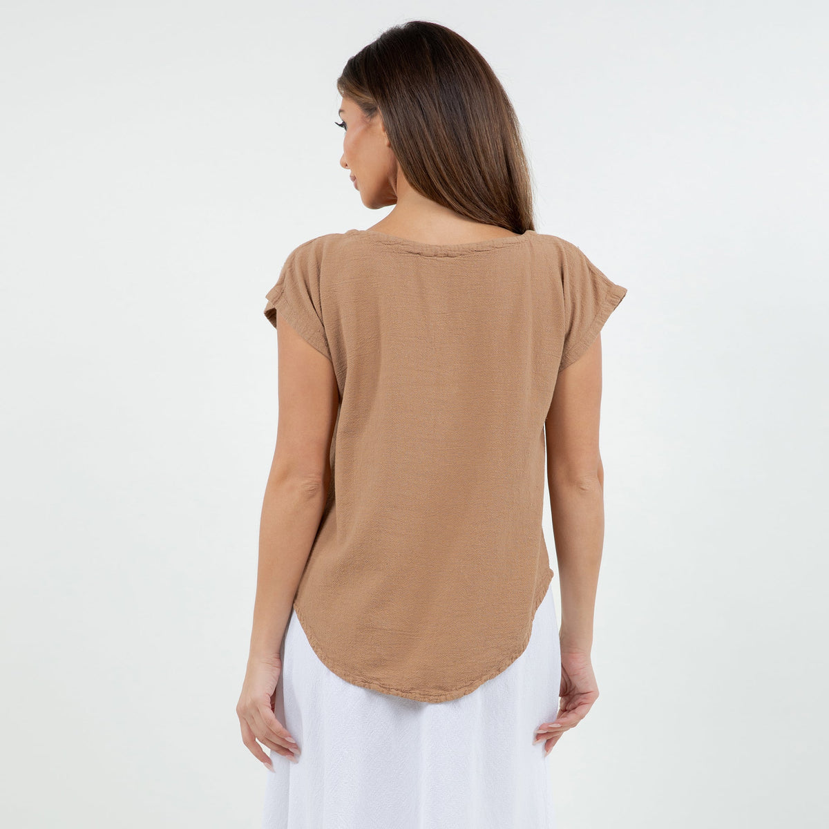 Meagan Short Sleeve Cotton Gauze Top