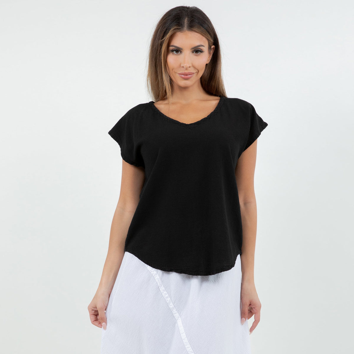 Meagan Short Sleeve Cotton Gauze Top