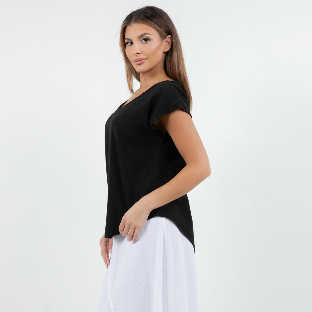 Meagan Short Sleeve Cotton Gauze Top