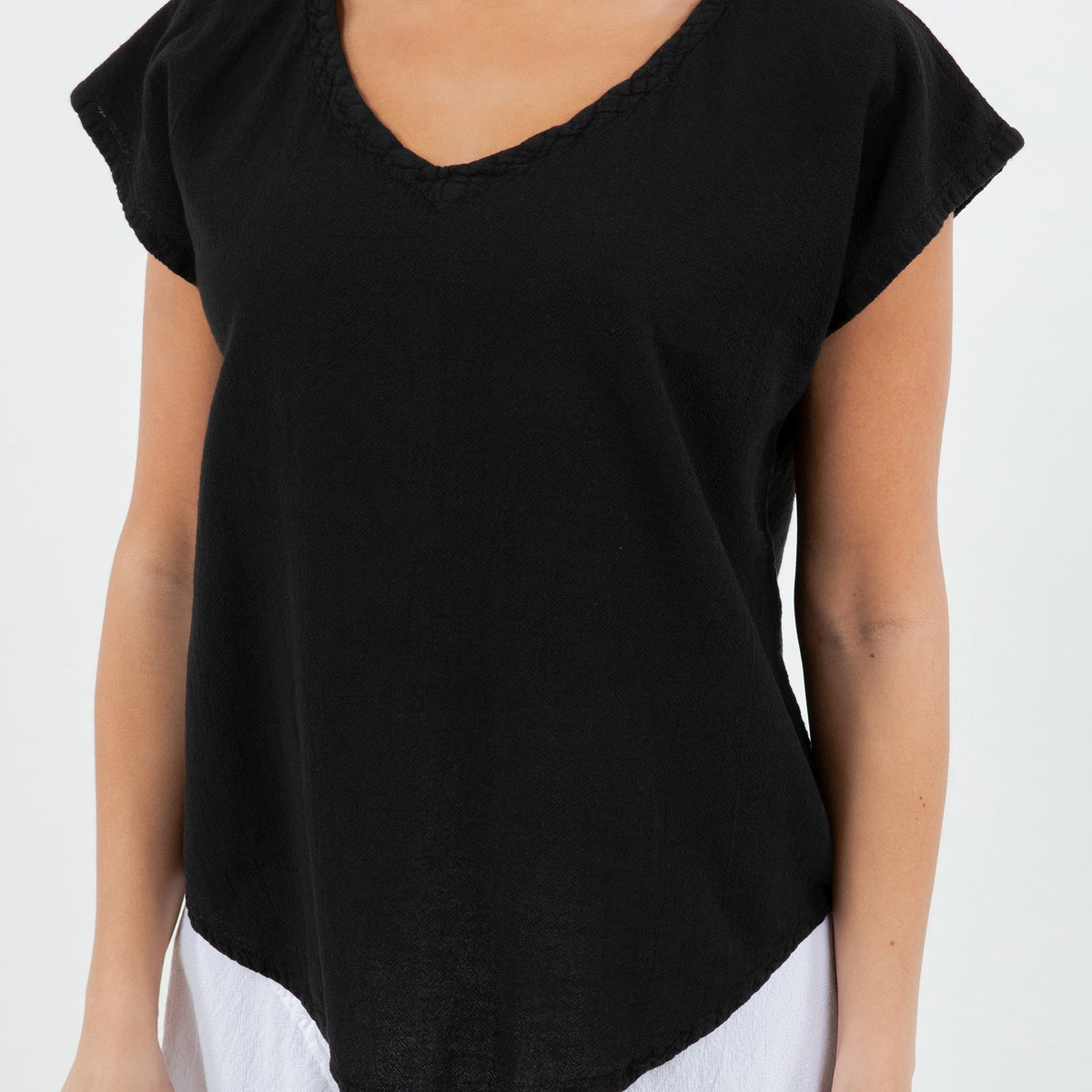 Meagan Short Sleeve Cotton Gauze Top