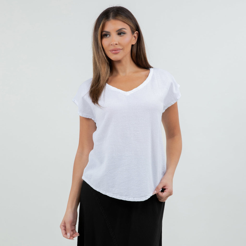 Meagan Short Sleeve Cotton Gauze Top