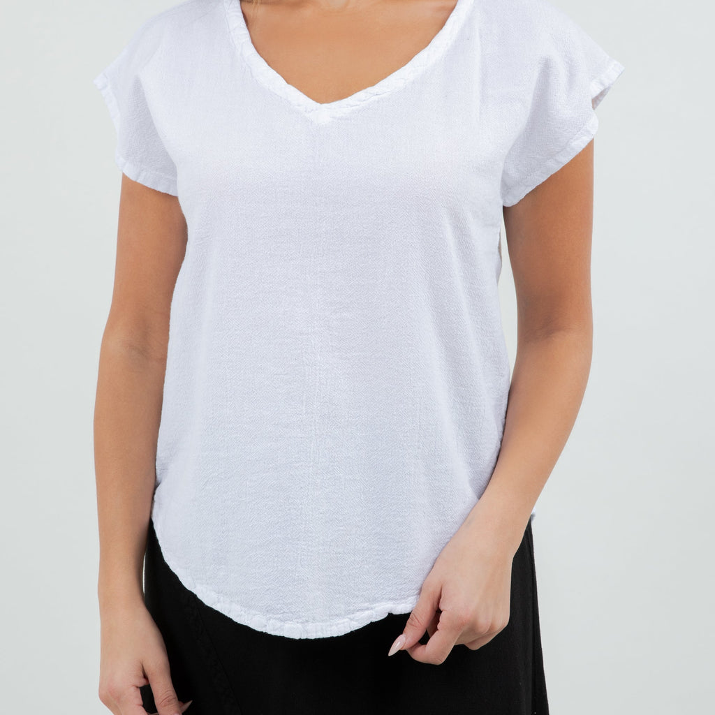 Meagan Short Sleeve Cotton Gauze Top