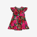 Wild Roses Ruffled Twirl Bodysuit Dress
