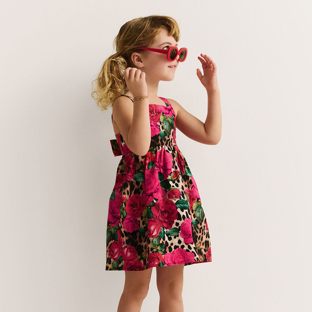 Wild Roses Bamboo Challis Tie Back Dress